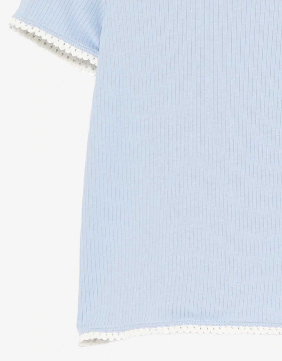 Moncler Enfant Girls Cotton Logo T-Shirt in Blue