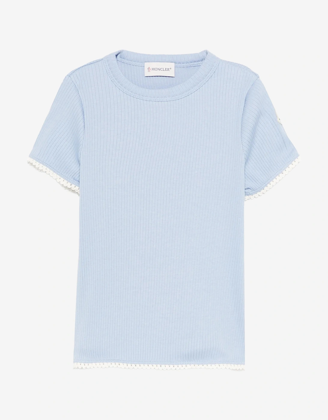 Moncler Enfant Girls Cotton Logo T-Shirt in Blue, 5 of 4