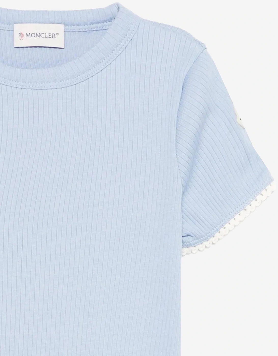 Moncler Enfant Girls Cotton Logo T-Shirt in Blue