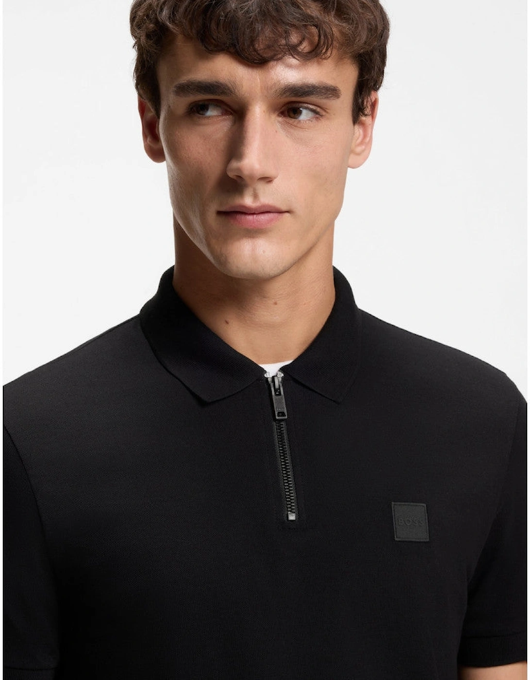 BOSS Orange Passerzip Polo Shirt S1-26 001 Black