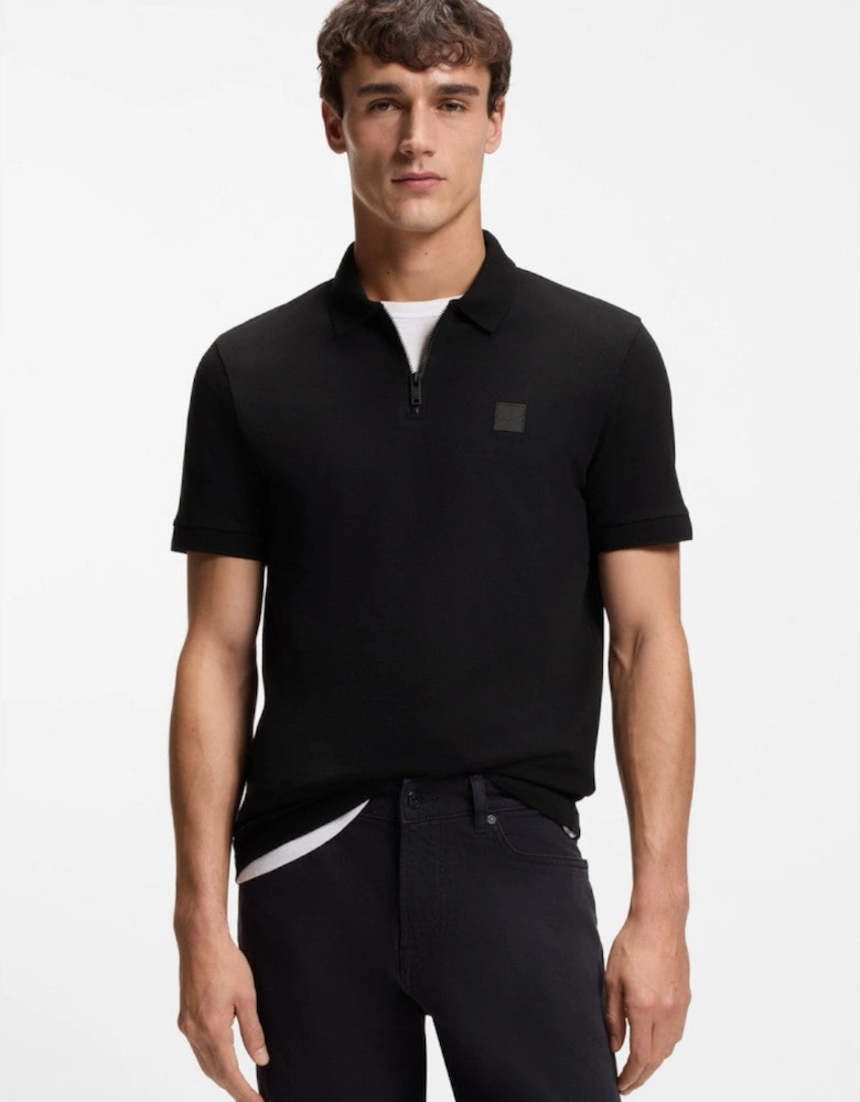 BOSS Orange Passerzip Polo Shirt S1-26 001 Black