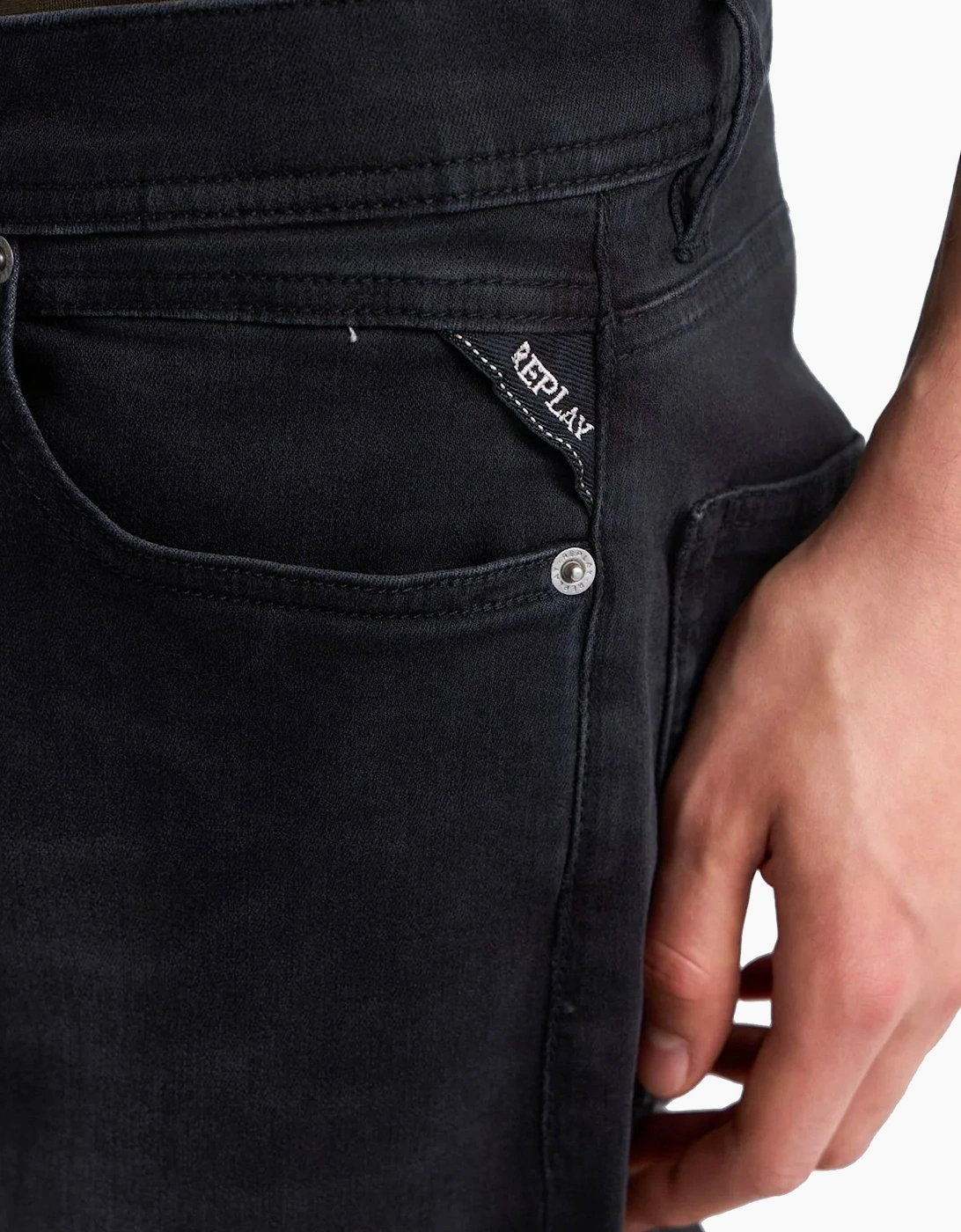 Replay Power stretch Grover straight fit Jean Black 097