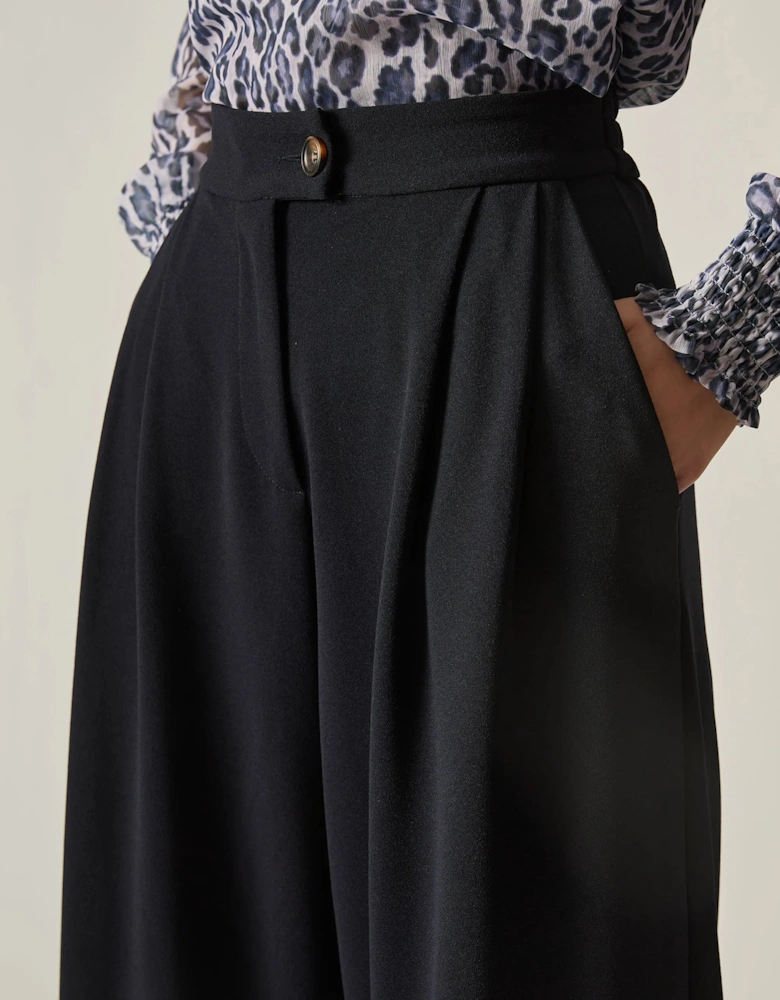 Navy Wide Leg Suit Trousers