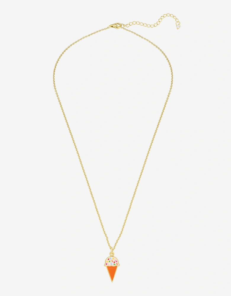 Secret Spoils Girls Ice Cream Necklace in Gold (40cm)