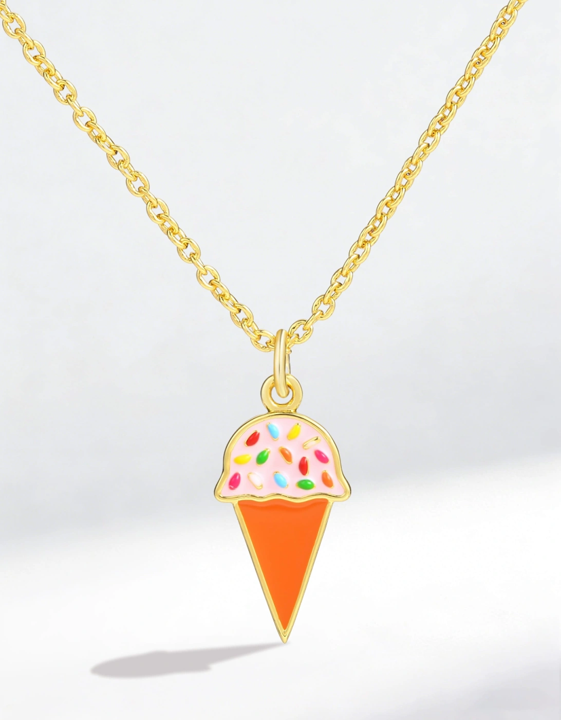 Secret Spoils Girls Ice Cream Necklace in Gold (40cm)