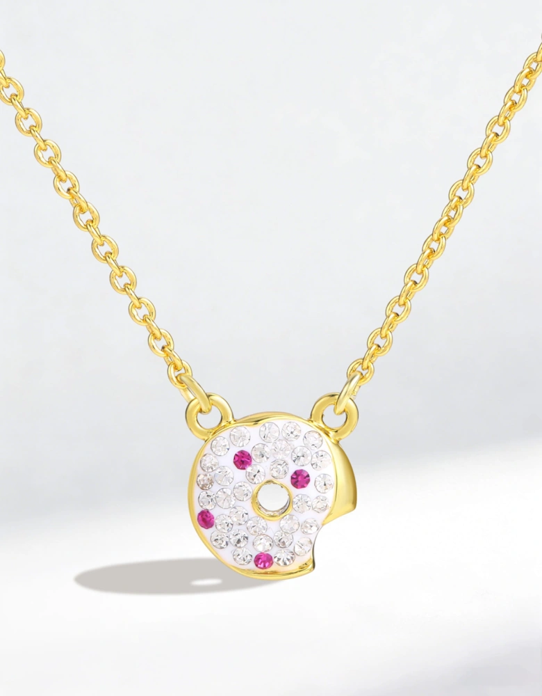 Secret Spoils Girls White Doughnut Necklace in Gold (40cm)