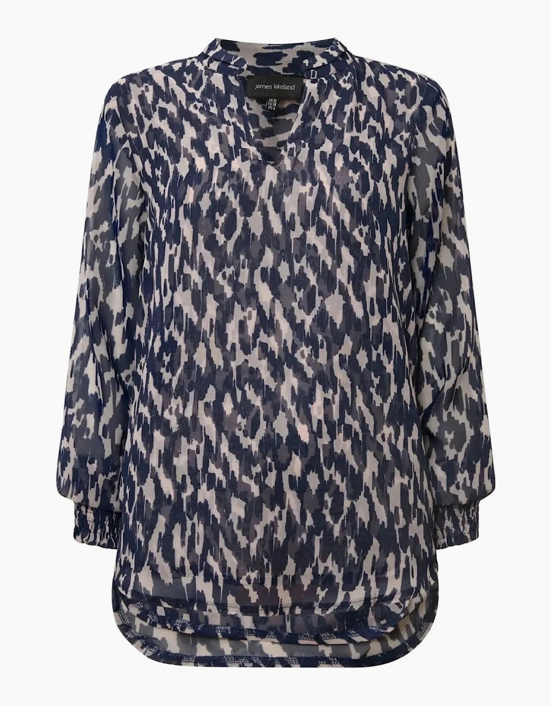 Navy Abstract Print Blouse