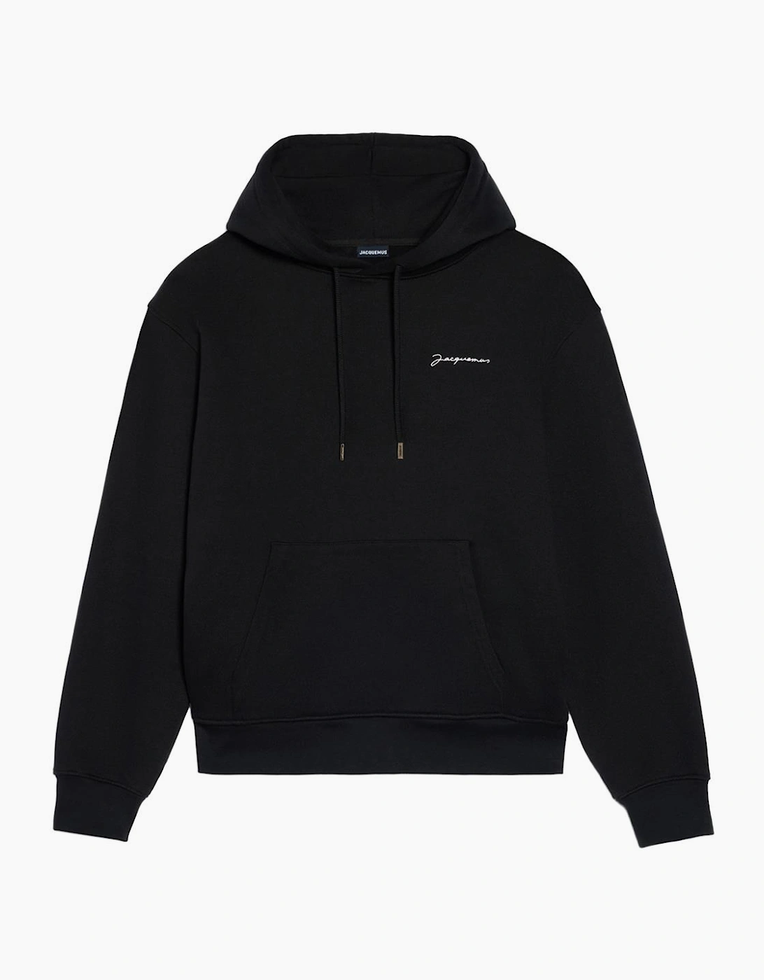Jacquemus Signature Embroidered Logo Hoodie in Black