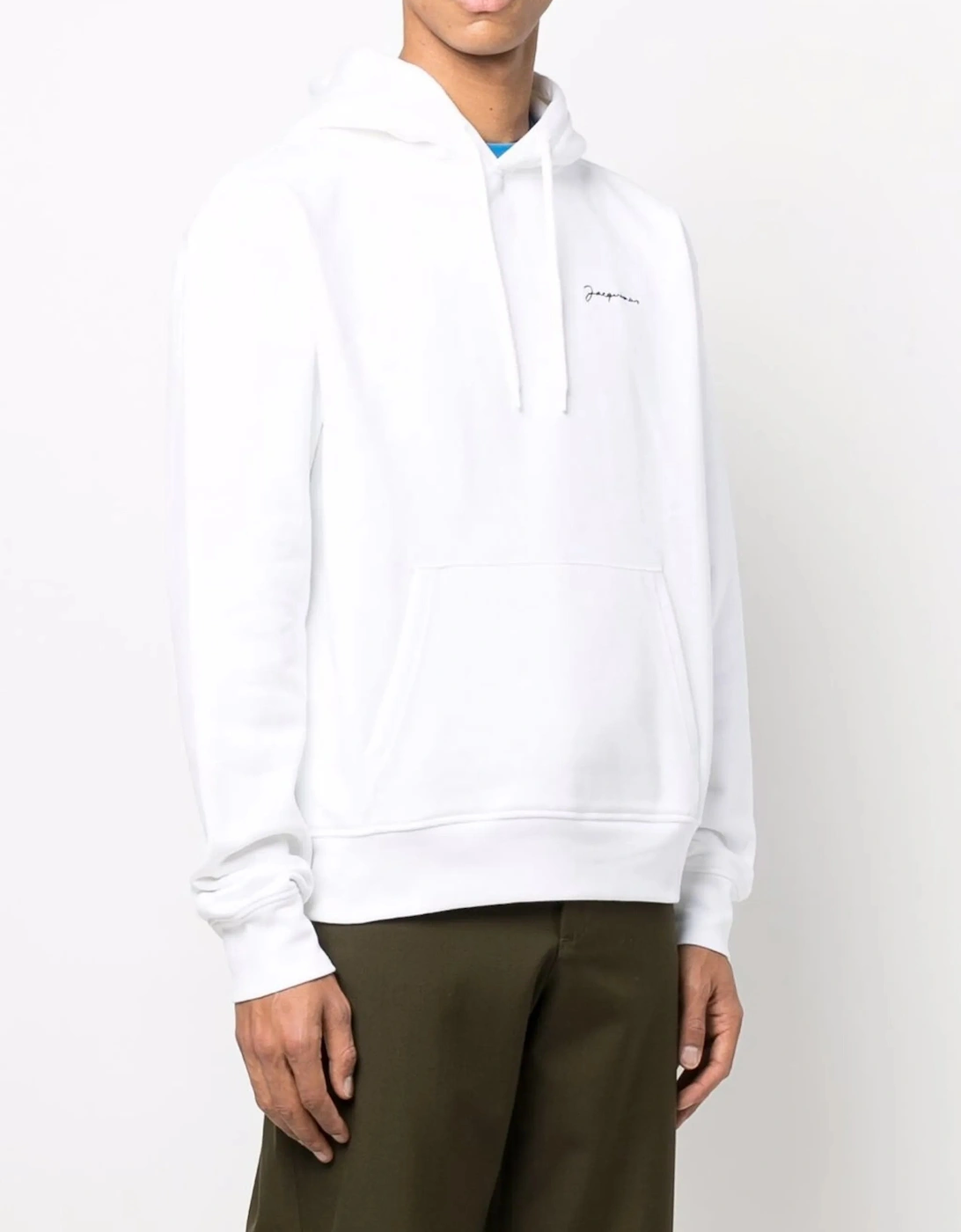 Jacquemus Signature Embroidered Logo Hoodie in White