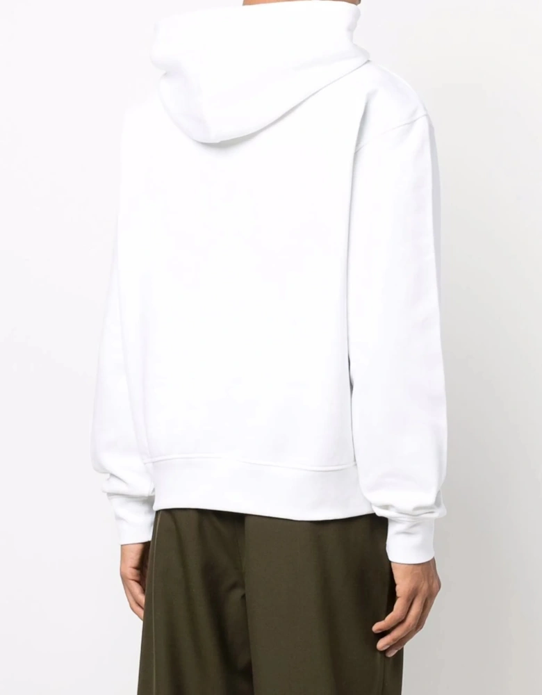 Jacquemus Signature Embroidered Logo Hoodie in White
