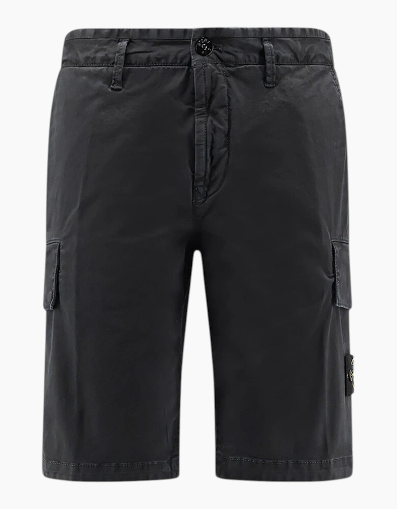 Stone Island Organic Cotton Black Cargo Shorts