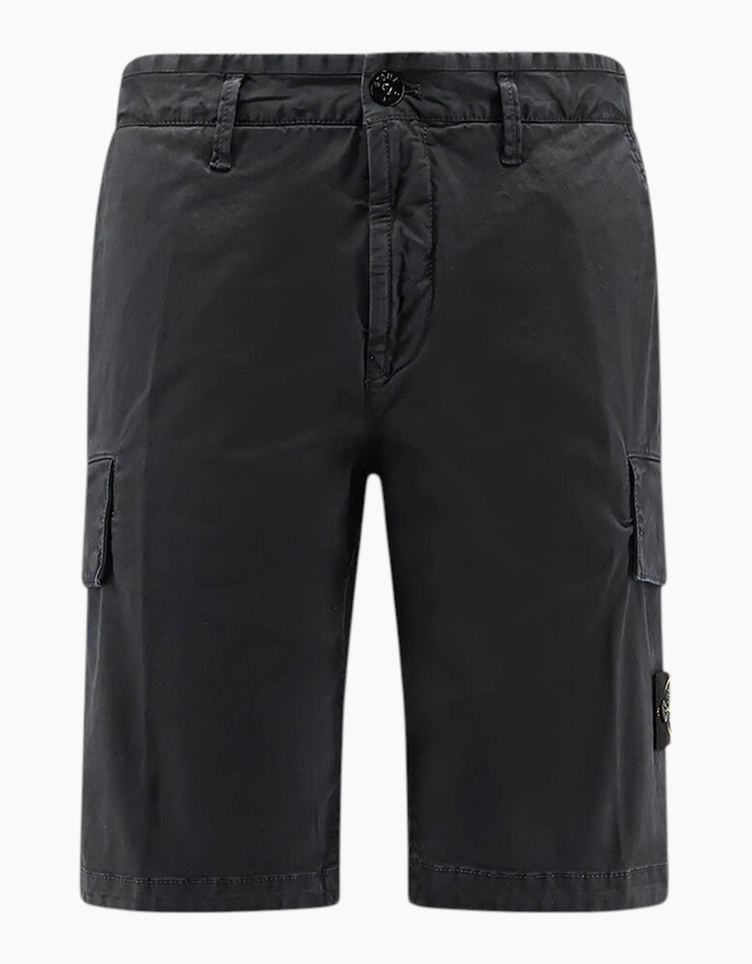 Stone Island Organic Cotton Black Cargo Shorts