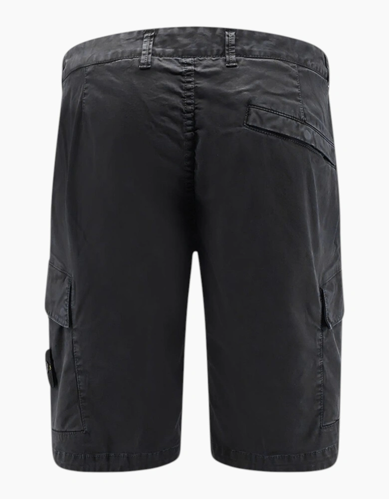 Stone Island Organic Cotton Black Cargo Shorts