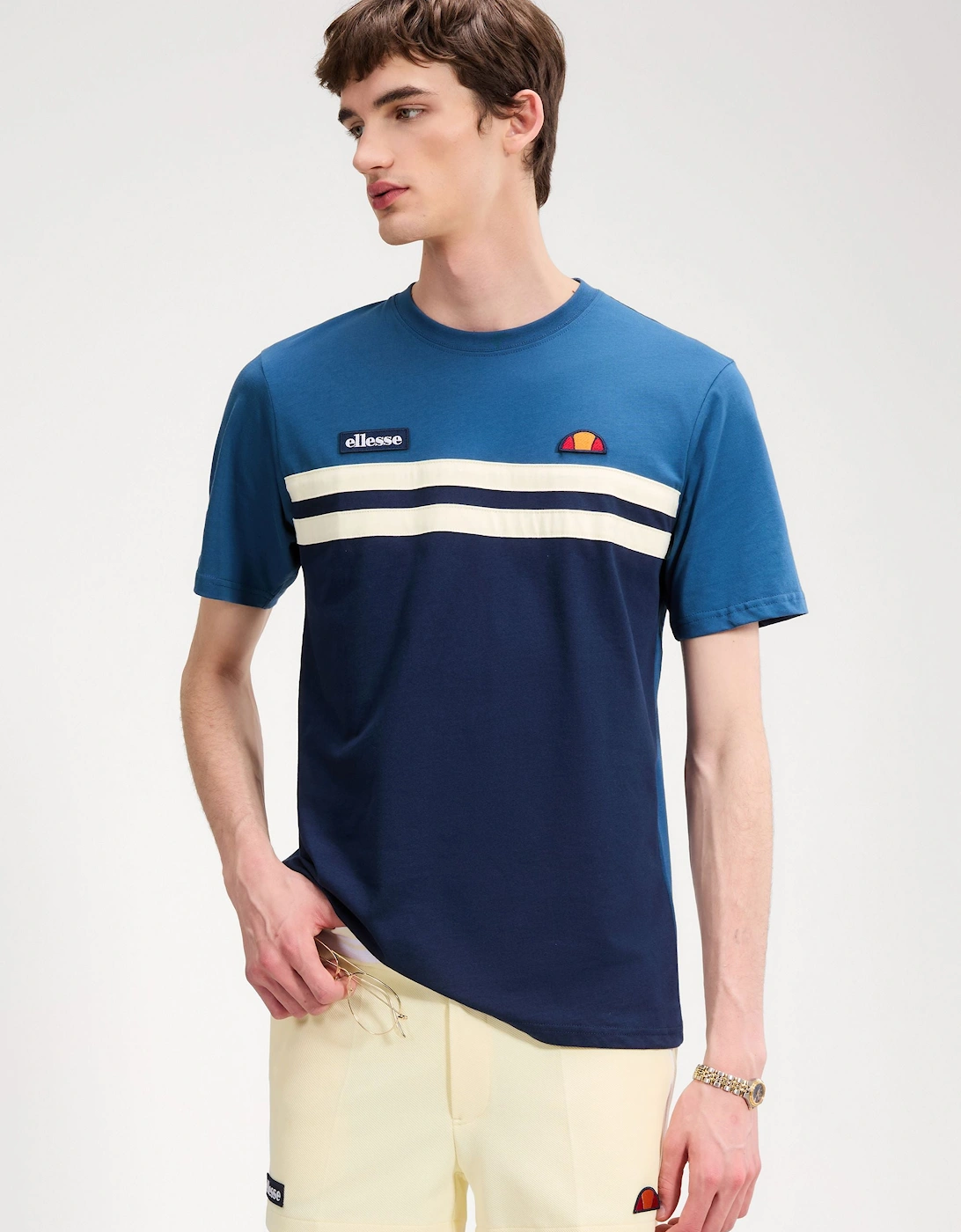 Venire Tee - Navy/Light Yellow
