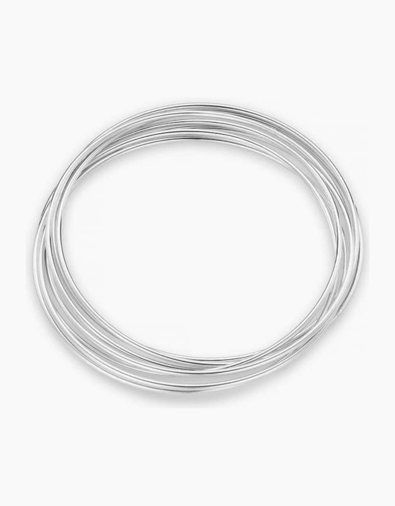 Fine Multi Interlocking Bangles-Silver
