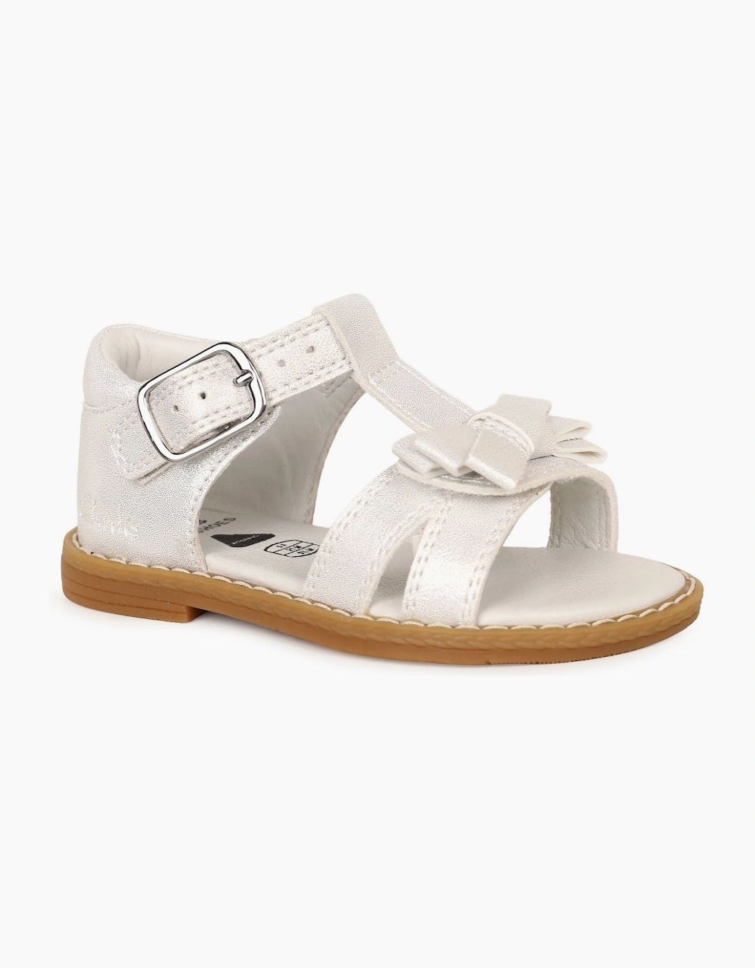 Clarks Girl's Luna Bow T Girls First Sandals - White - Size: F (Standard)