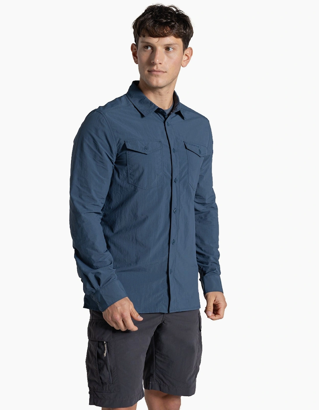 Craghoppers Men's Blue Nosilife Loukkos Long Sleeve Shirt  L