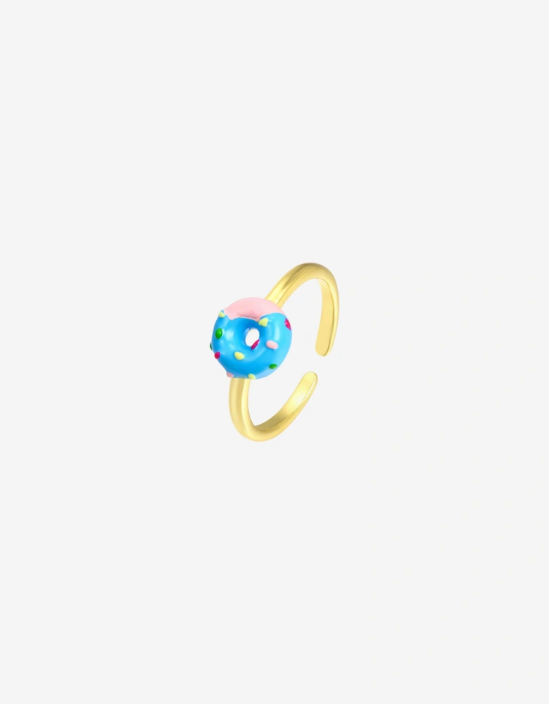 Secret Spoils Girls Blue Doughnut Open Ring in Gold