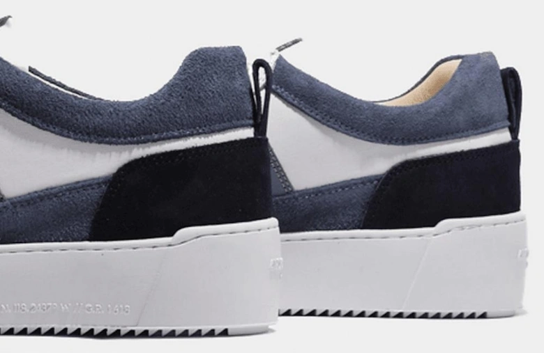 Point Dume Colour-Block Blue Leather Suede Sneaker