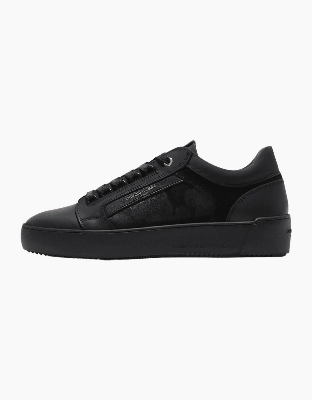 Venice Gomma Camo Black Leather Trainer, 5 of 4