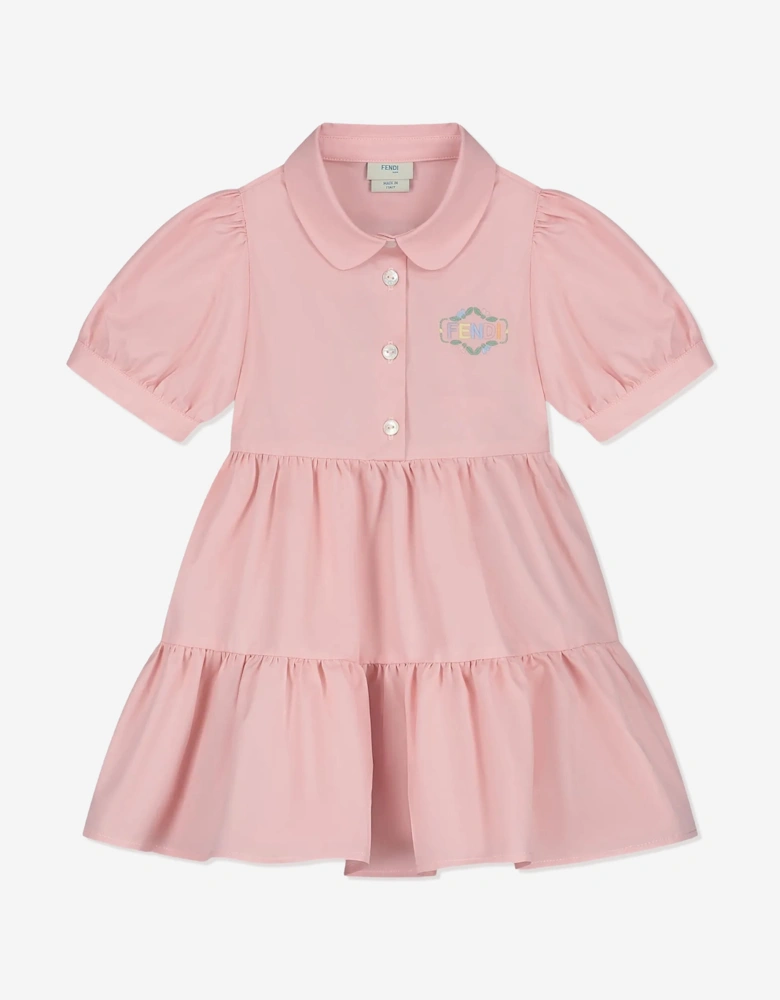Fendi Baby Girls Cotton Shirt Dress in Pink
