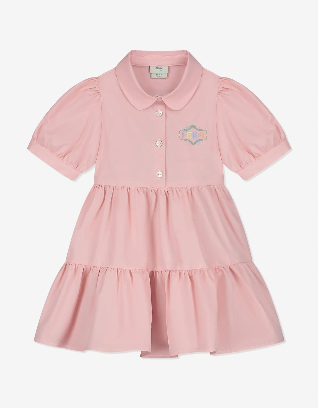 Fendi Baby Girls Cotton Shirt Dress in Pink