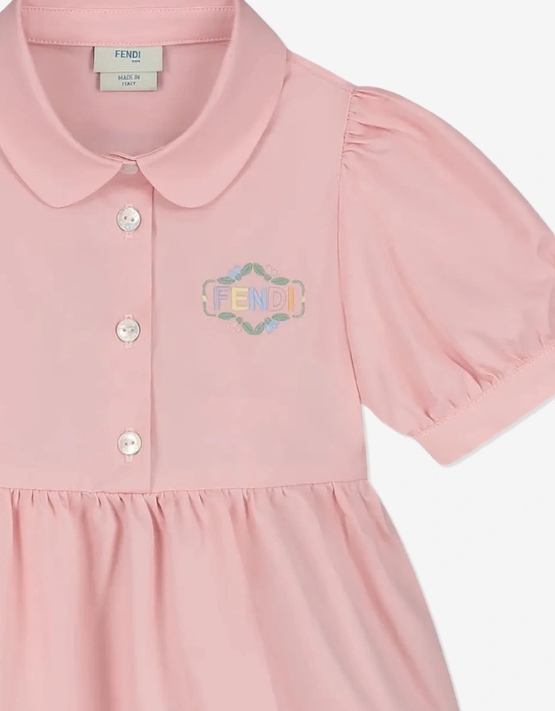 Fendi Baby Girls Cotton Shirt Dress in Pink