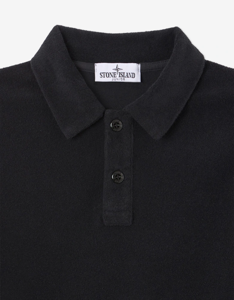 Stone Island Boys Cotton Polo Sweatshirt in Navy