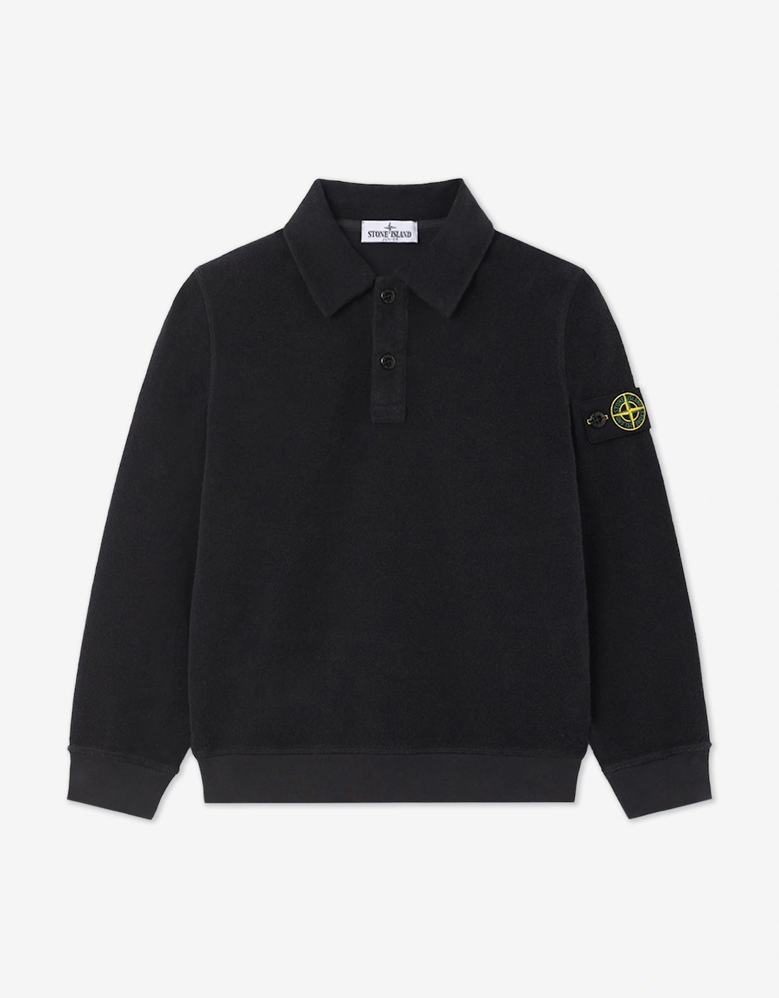 Stone Island Boys Cotton Polo Sweatshirt in Navy, 5 of 4