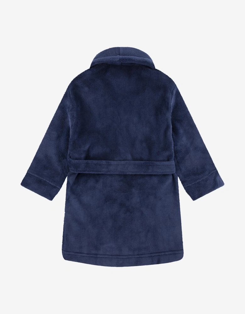 Ralph Lauren Boys Bear Patch Bathrobe in Navy