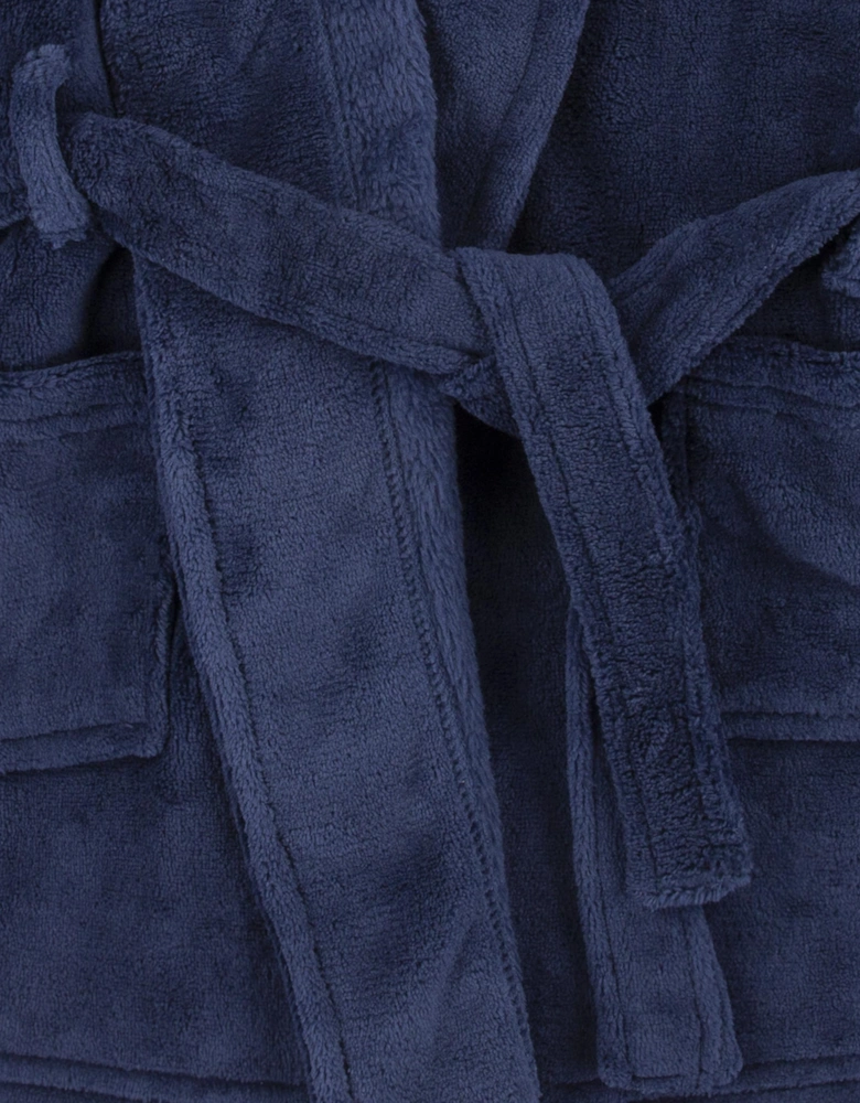 Ralph Lauren Boys Bear Patch Bathrobe in Navy