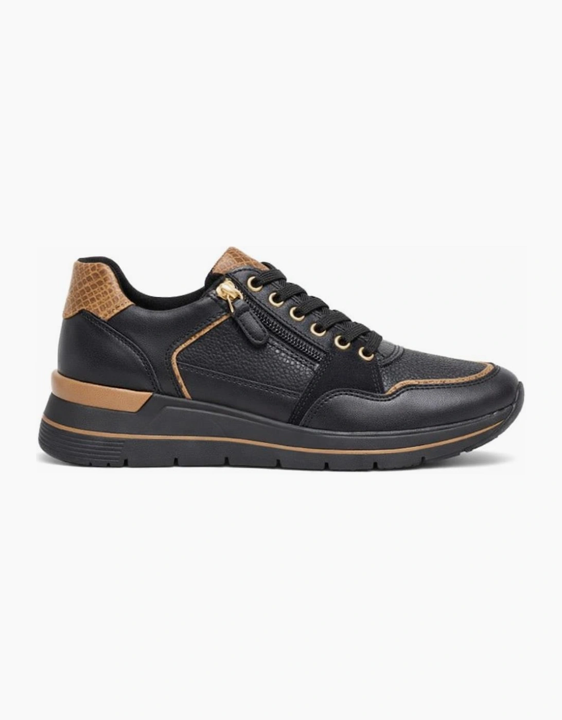 Cipriata CLELIA Womens Casual Trainers Black/Gold, 7 of 6