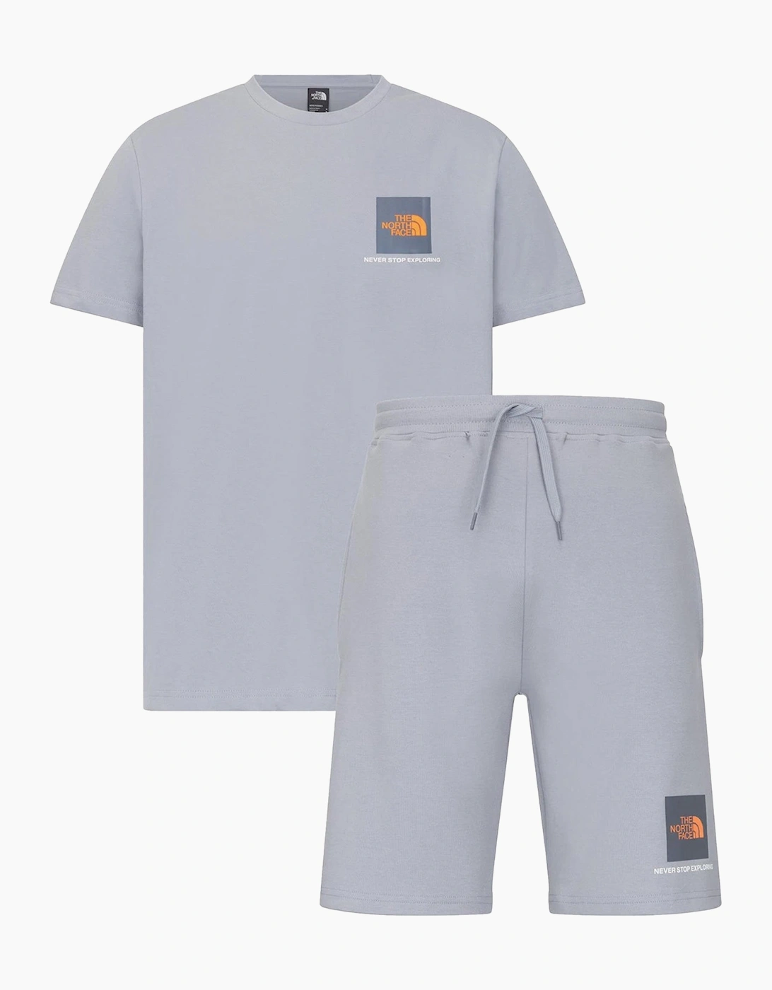 The North Face Men's The North Face Mens Small Box Co Ords Set Shorts Short Sleeve T Shirts - Grey