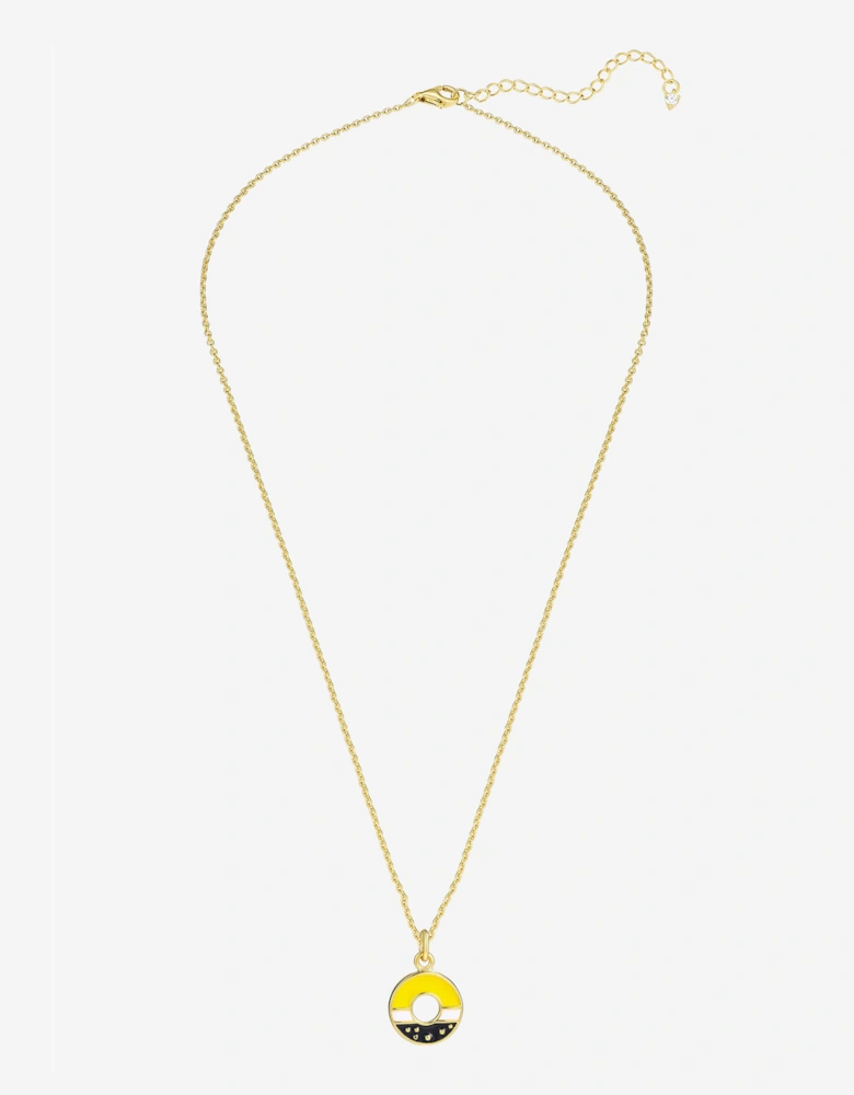 Secret Spoils Girls Yellow and Black Doughnut Necklace in Gold (40cm)