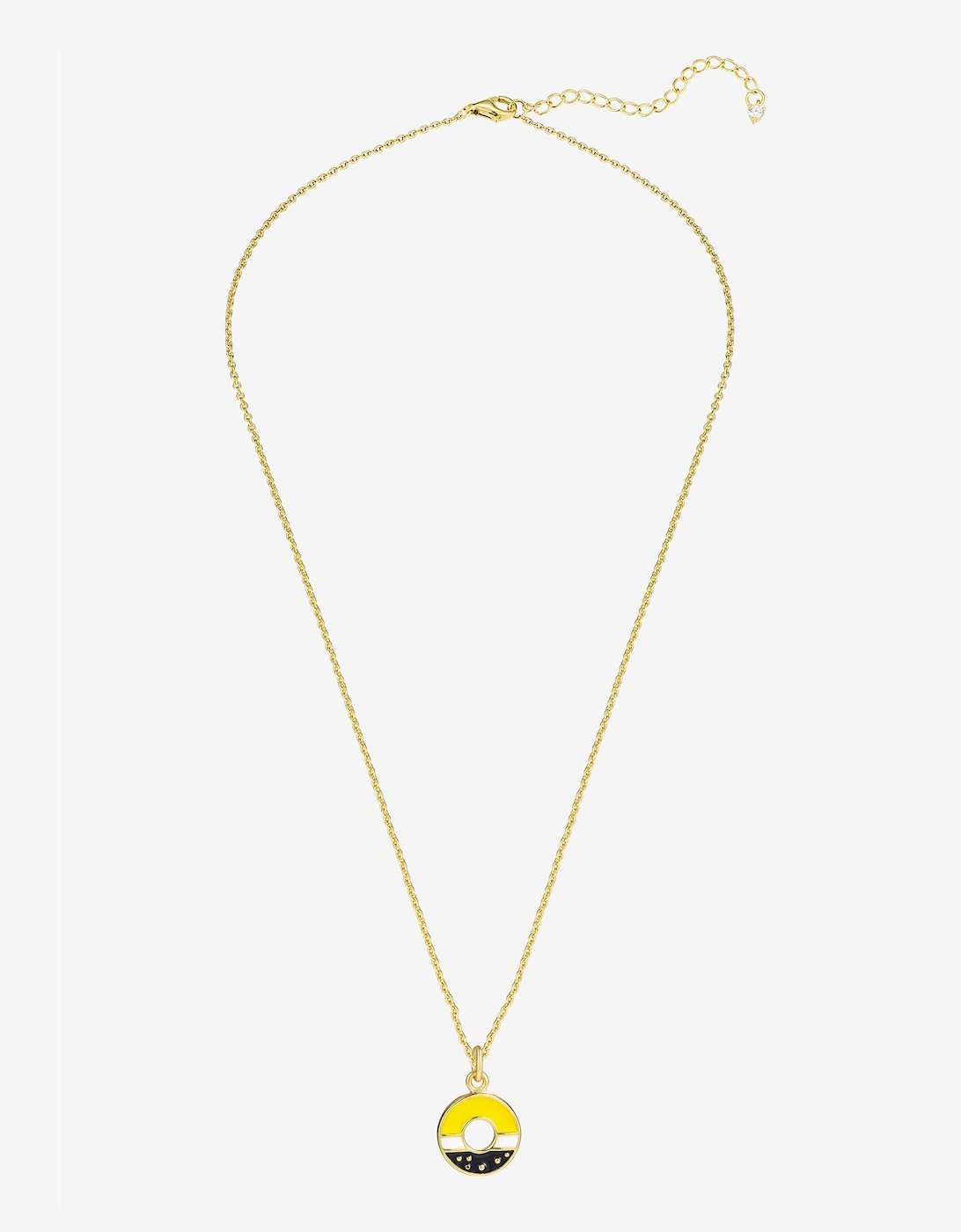 Secret Spoils Girls Yellow and Black Doughnut Necklace in Gold (40cm)
