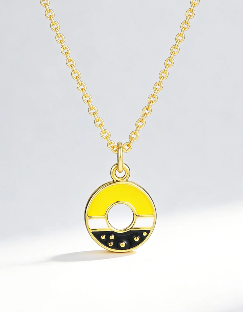 Secret Spoils Girls Yellow and Black Doughnut Necklace in Gold (40cm)