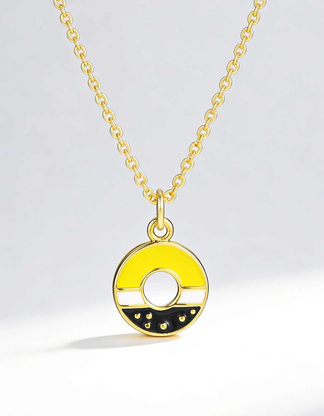 Secret Spoils Girls Yellow and Black Doughnut Necklace in Gold (40cm)