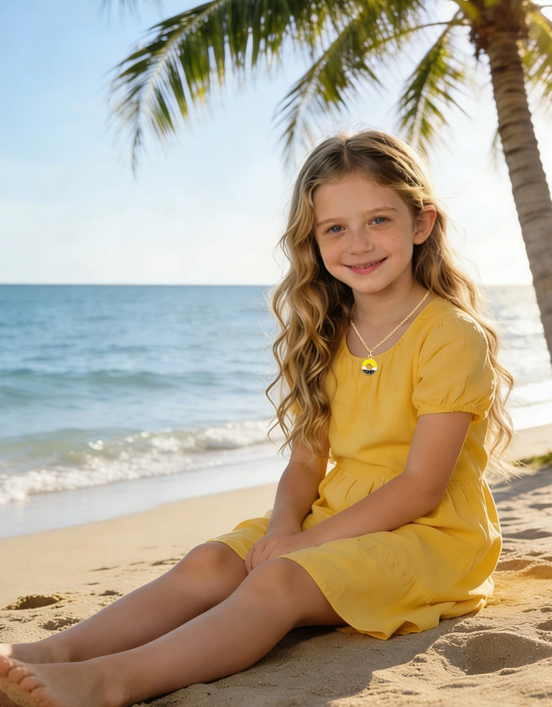 Secret Spoils Girls Yellow and Black Doughnut Necklace in Gold (40cm)