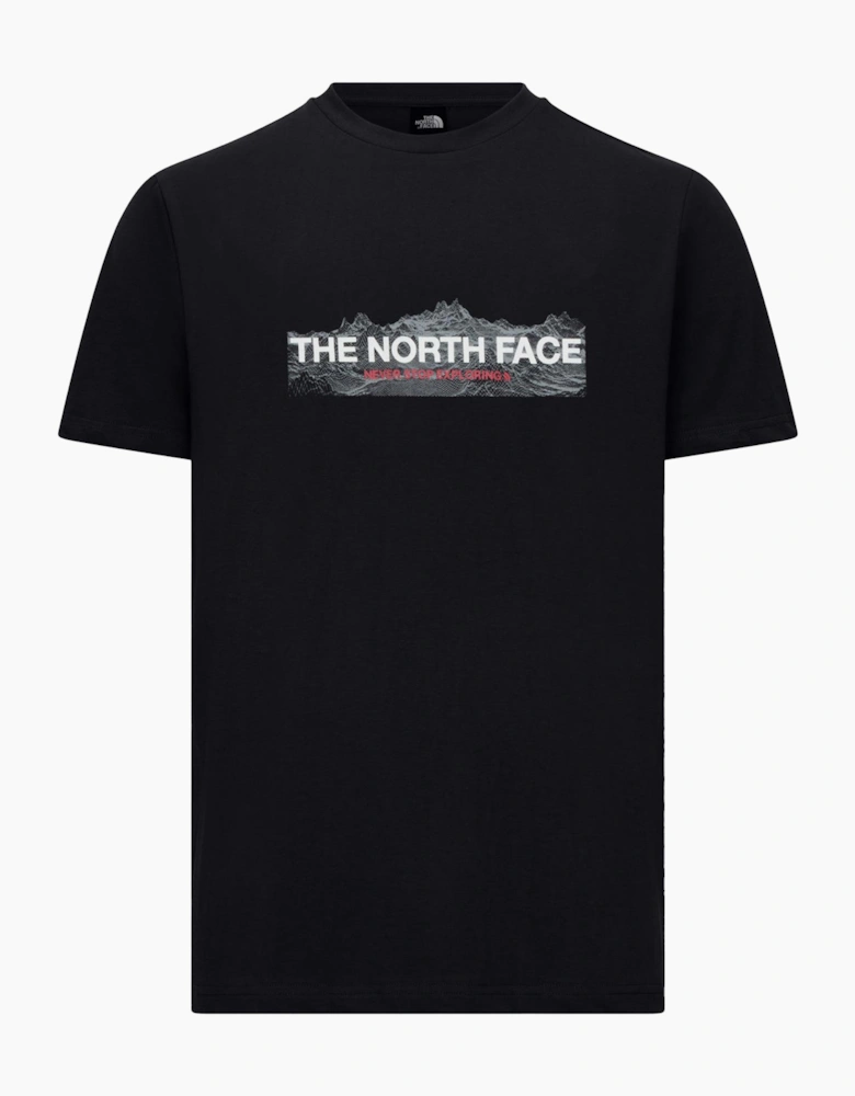 The North Face Mens T Shirts Quantum Digital Mountain Summer Cotton Tee