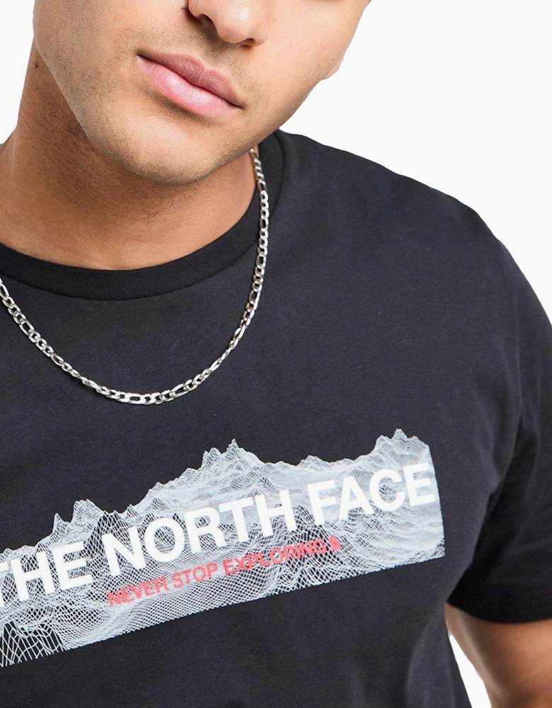 The North Face Mens T Shirts Quantum Digital Mountain Summer Cotton Tee