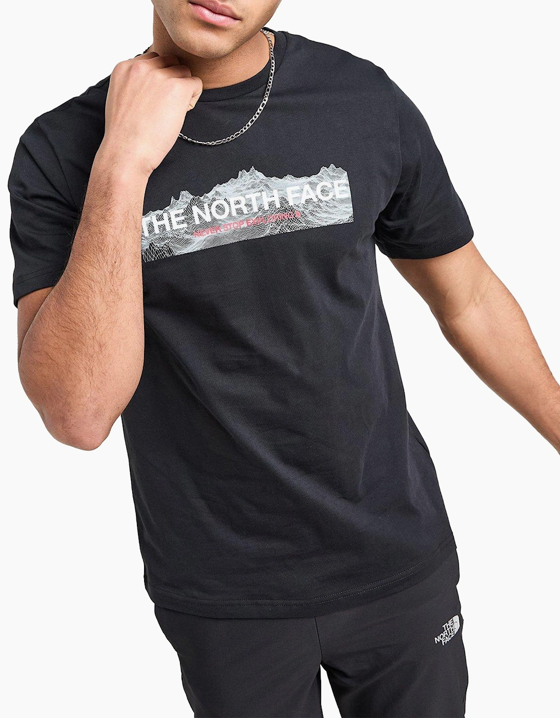 The North Face Mens T Shirts Quantum Digital Mountain Summer Cotton Tee