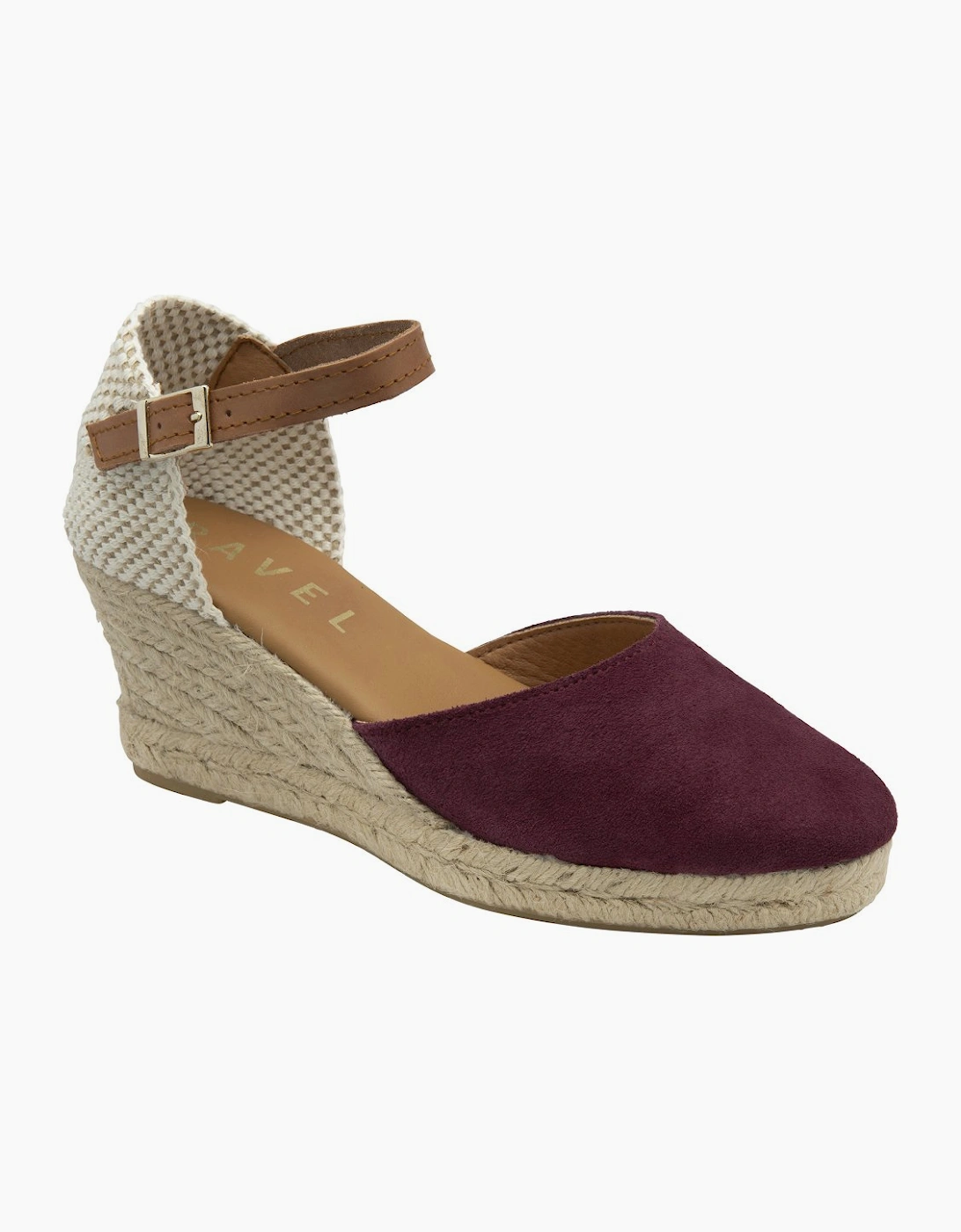 Ravel Women's Plum Suede Burrill Espadrille Wedges - Size 7