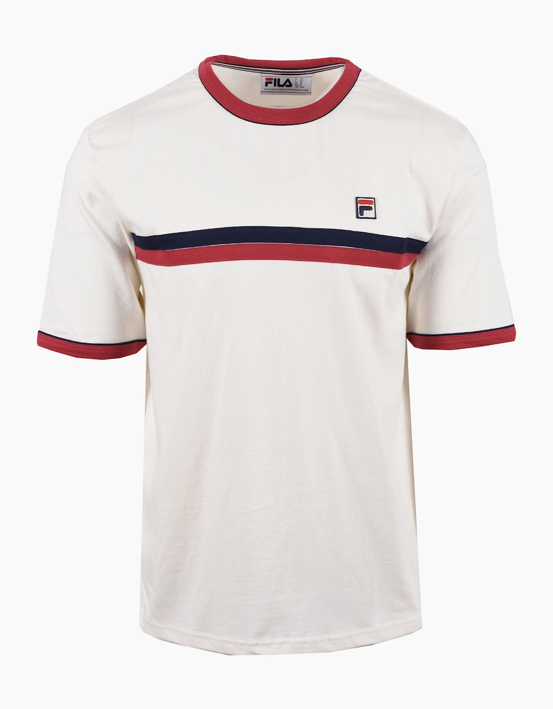 Fila Men's Rosario T-Shirt Gardenia/Garnet/Fila Navy  44 Size 2XL