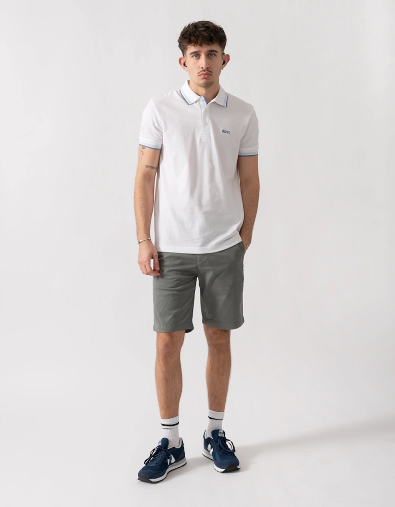 BOSS Green Paddy Mens Cotton-Piqué Polo Shirt with Contrast Logo - Open White 115