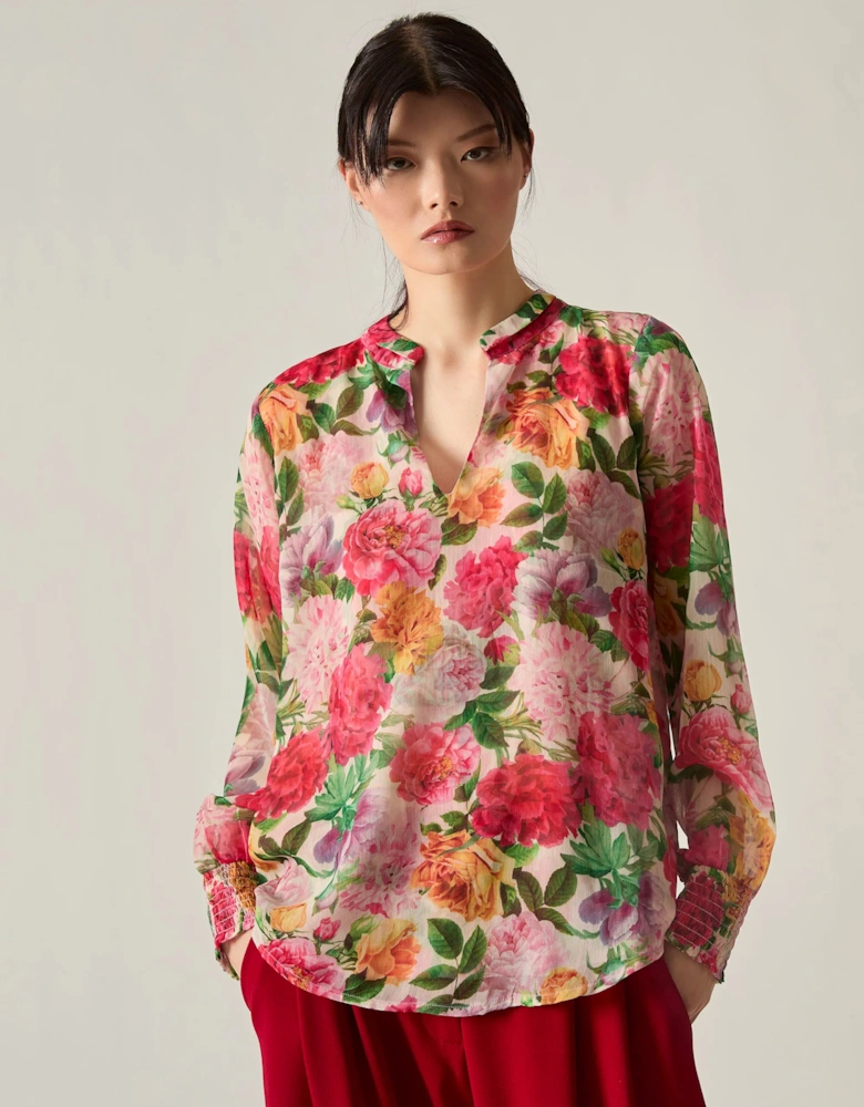 Botanical Floral Print Blouse