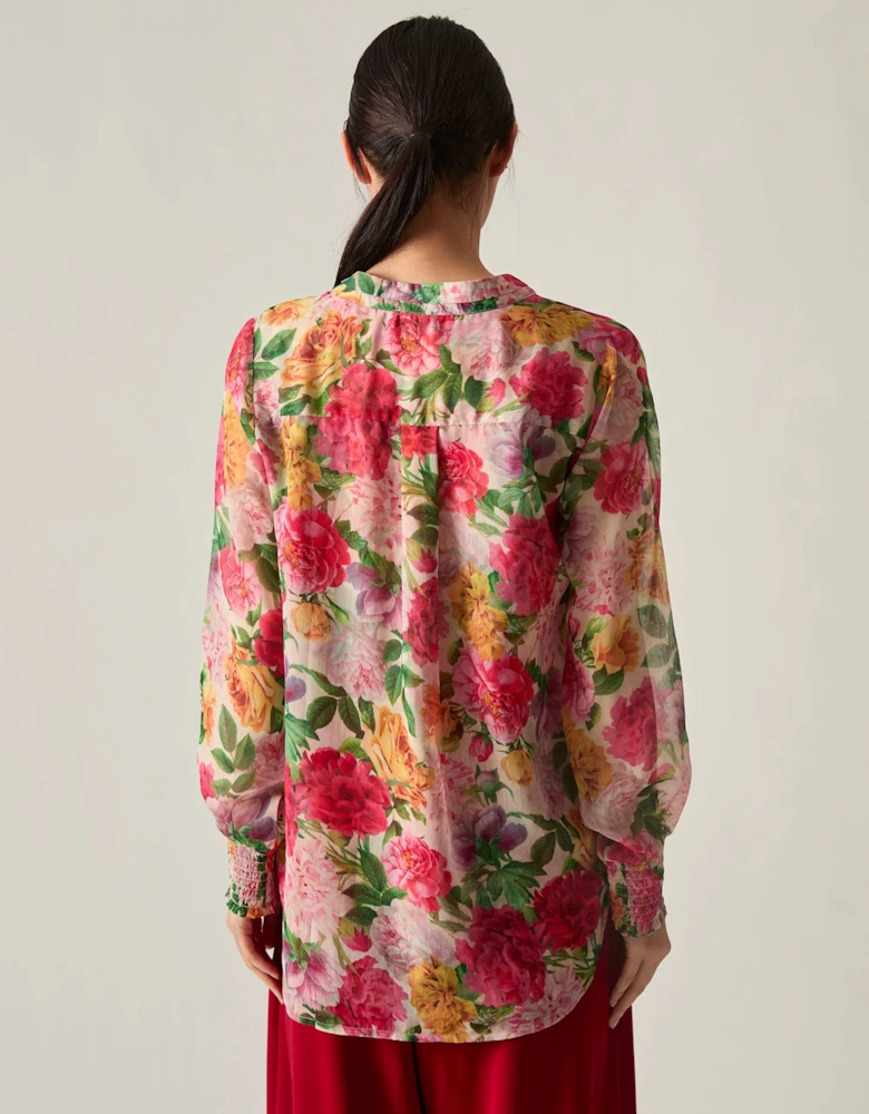Botanical Floral Print Blouse