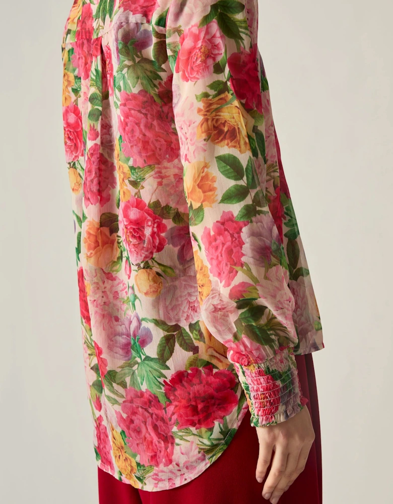 Botanical Floral Print Blouse