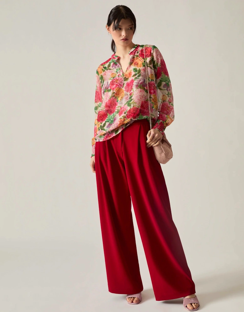 Botanical Floral Print Blouse