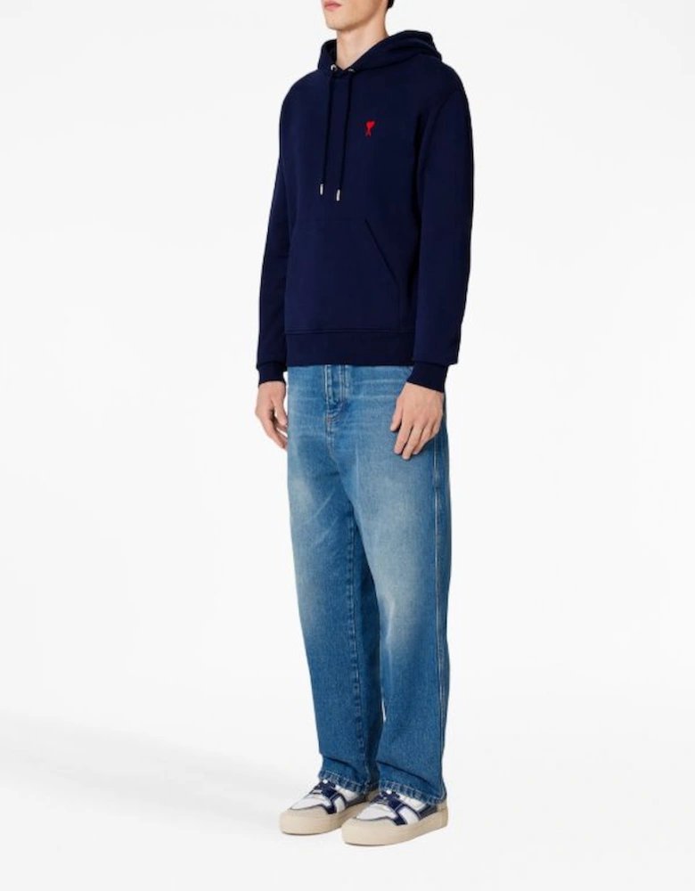 Ami Paris Logo Hoodie Navy