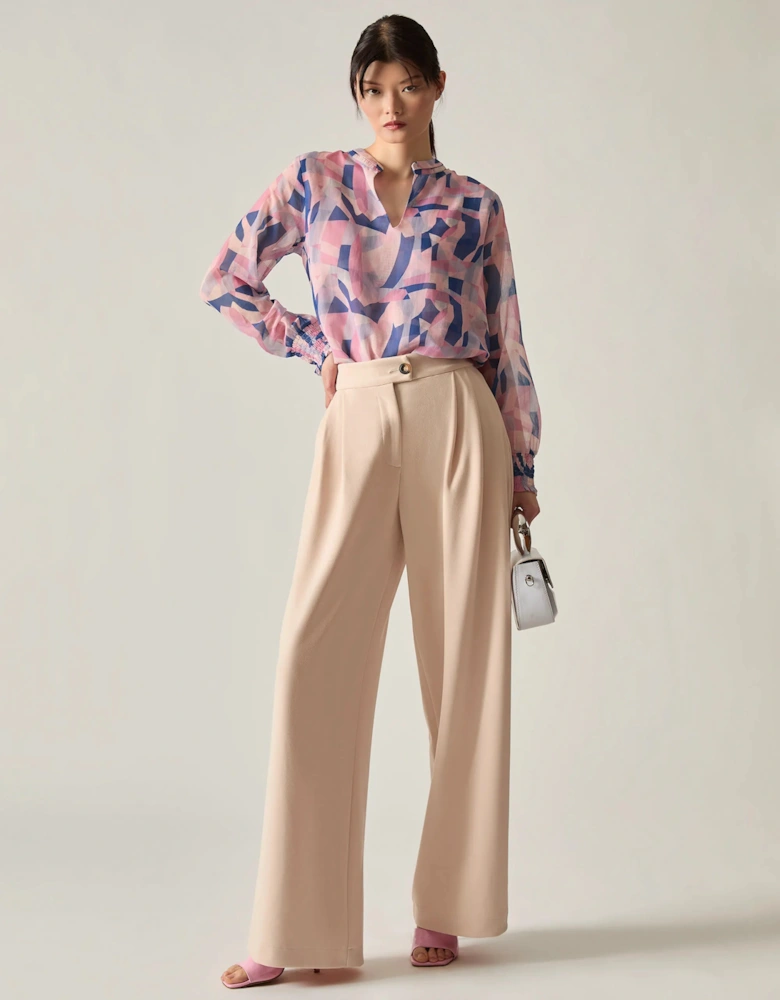Pink Mosaic Print Blouse